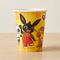 Bing cup close up on a wooden table with a neutral background, in square format