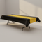 Black and Gold Tablecloth on Plain Grey Background