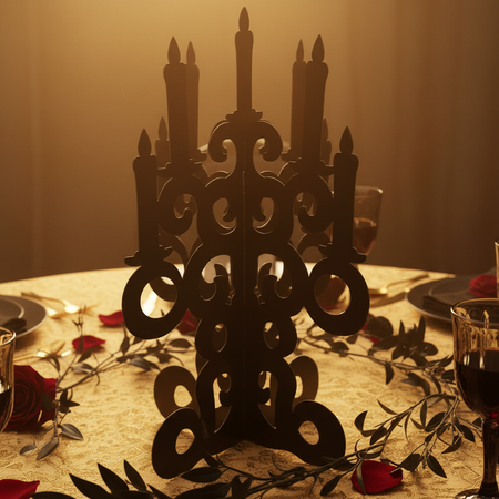 Black Candelabra Close Up Gothic Glamour