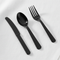 Black Cutlery - White Tablecloth Close Up