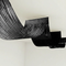 Black Foil Fringe Ceiling Curtain - Angled View