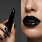 Black Lipstick Held and Close Up Lips