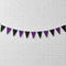 Black Purple Bunting Strung on White Brick Wall