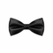 Black Satin Bow Tie on White Background