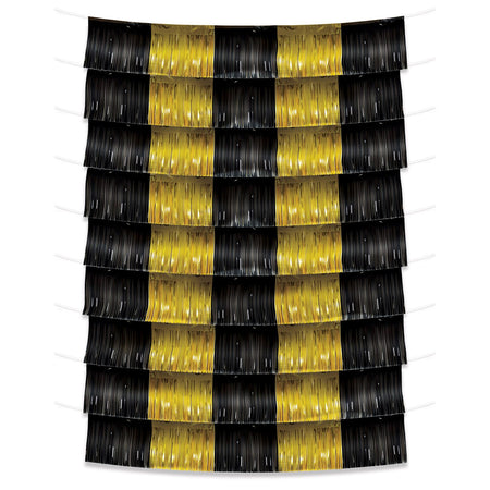 Black and Gold Metallic Fringe Garland Backdrop - 1.8m