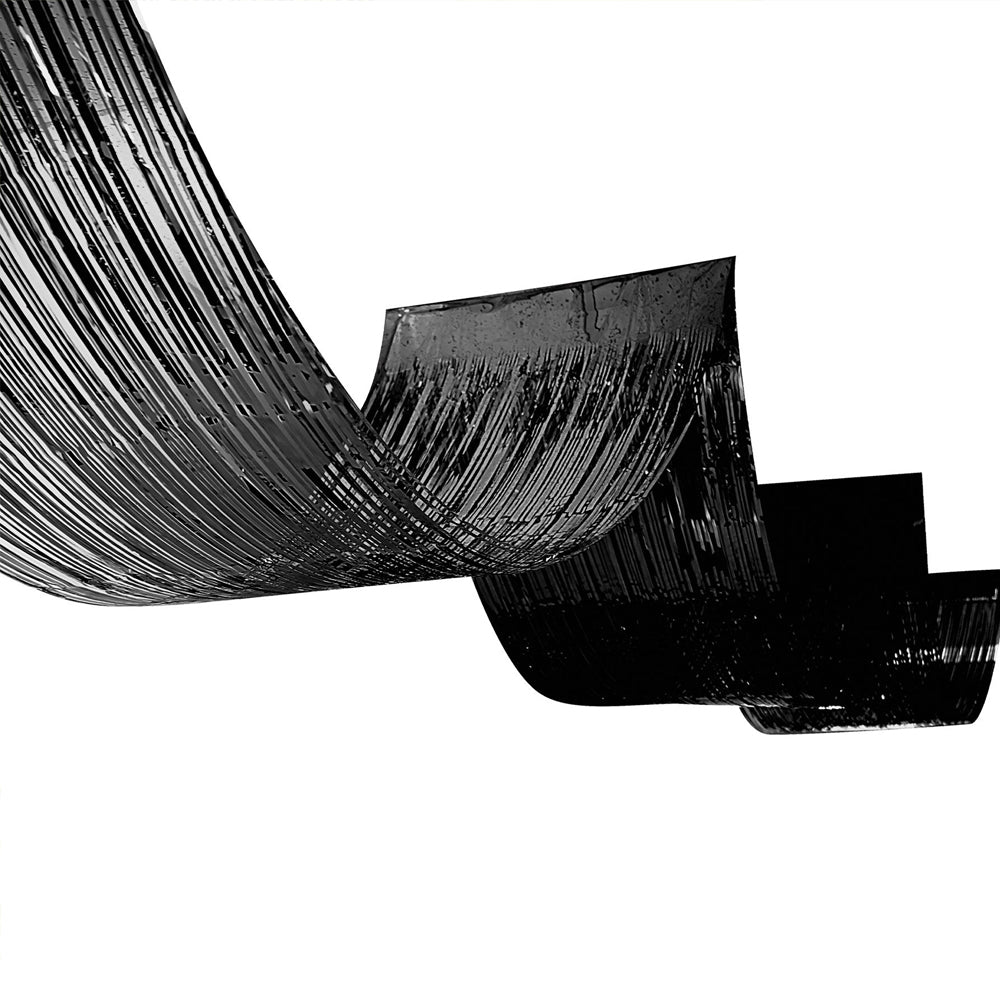 Black Metallic Fringe Ceiling Drape - 4.9m