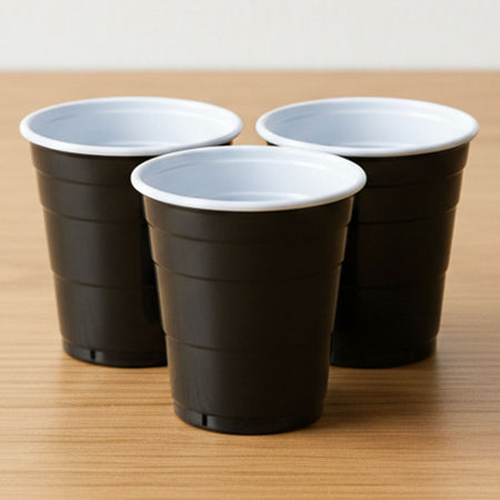 Black Plastic Shot Glasses - 59ml - Pack of 20