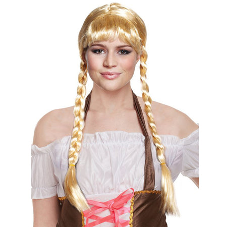 Long Blonde Wig with Plaits