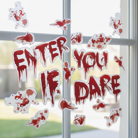 Bloody Halloween Window Stickers - Applied to Window