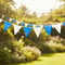 Blue and White Plastic Bunting Outdoor