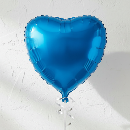 Blue Foil Heart Balloon - Corrected Shape