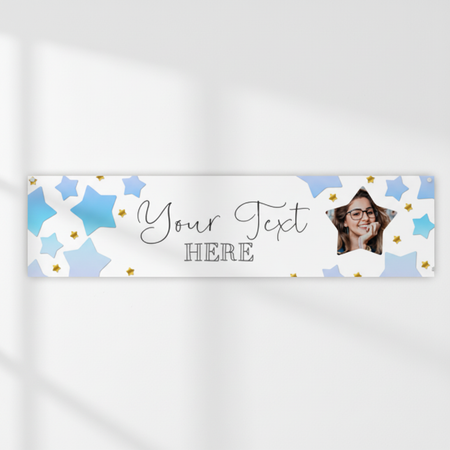 Blue Ombre Stars Banner on Wall