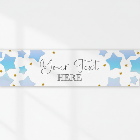 Blue Ombre Stars Banner on Wall