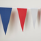 Blue Red Silver Fabric Bunting Close Up
