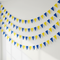 Blue Yellow Bunting Close Up Indoor