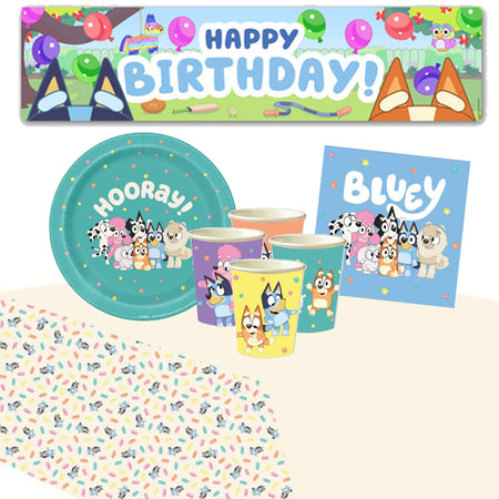 Bluey Tableware Pack for 8 with FREE Banner!