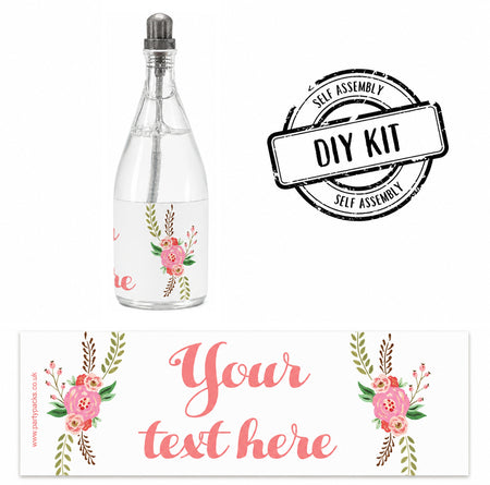 Boho Flowers Personalised Mini Champagne Bubbles - Pack of 16