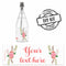 Boho Flowers Personalised Mini Champagne Bubbles - Pack of 16