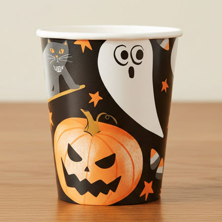 Bats and Boos Halloween Paper Cups - 266ml - Pack of 8