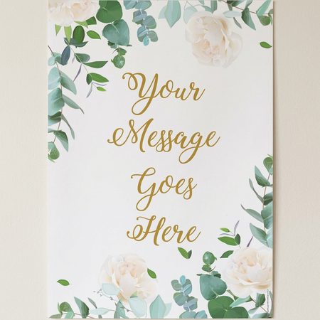 Botanical poster on a cream wall with soft light and shade, in square format