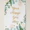 Botanical poster on a cream wall with soft light and shade, in square format
