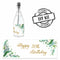 Botanical Personalised Mini Champagne Bubbles - Pack of 16