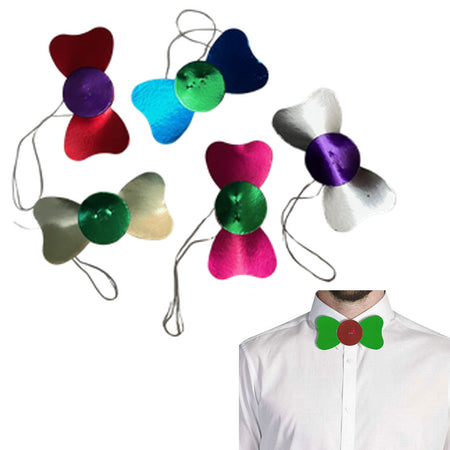 Metallic Card Bow Ties - Asssorted Colours - 12cm - Each
