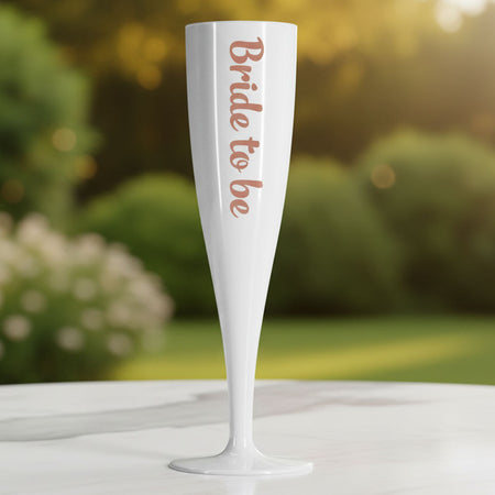 Bride To Be Champagne Glass White Biodegradable  - 175ml - Each