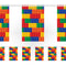 Building Blocks Paper Flag Bunting - 2.4m