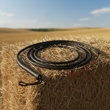Bull Whip on Hay Bale