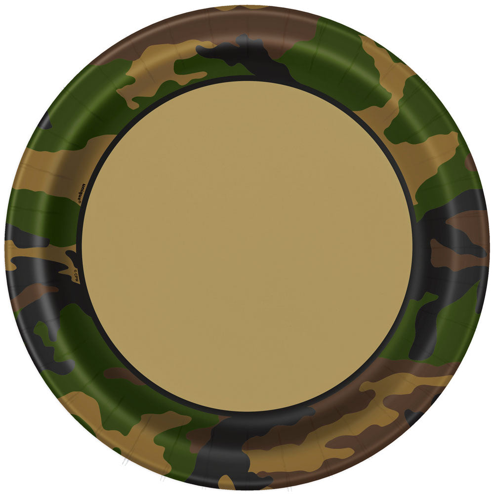 Camouflage Paper Plates - 22.8cm - Pack of 8