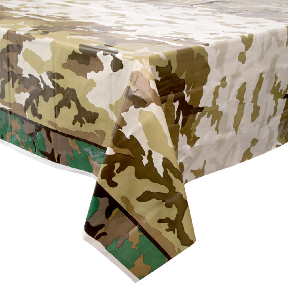 Army Camo Camouflage  Plastic Tablecloth - 2.43m 