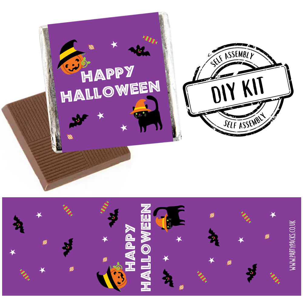 Square Chocolates - Cat & Pumpkin Halloween - Pack of 16