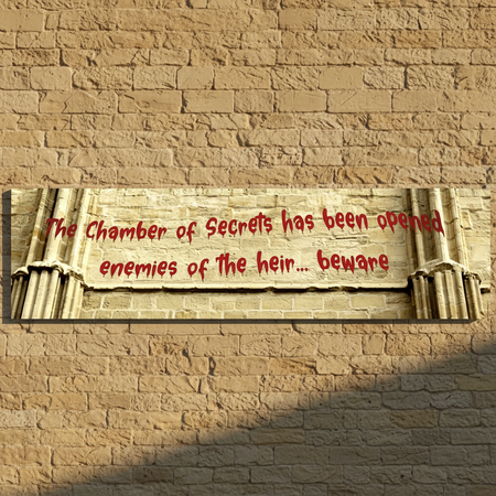 Chamber of Secrets Banner on Matching Stone Wall
