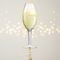 Cheers Champagne Glass Balloon - Gold Ribbon & Bokeh Background