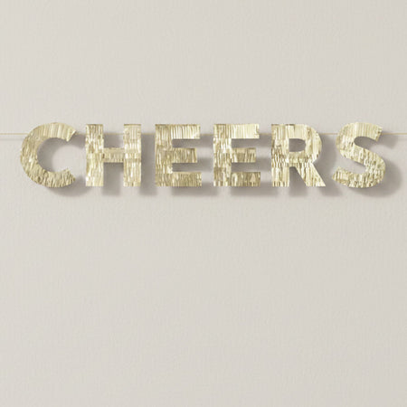 Cheers Gold Fringe Banner - 1.2m