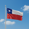 Chilean Flag on Pole with Sky Background