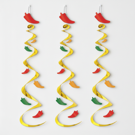 Chilli Pepper Spiral Streamers Wall