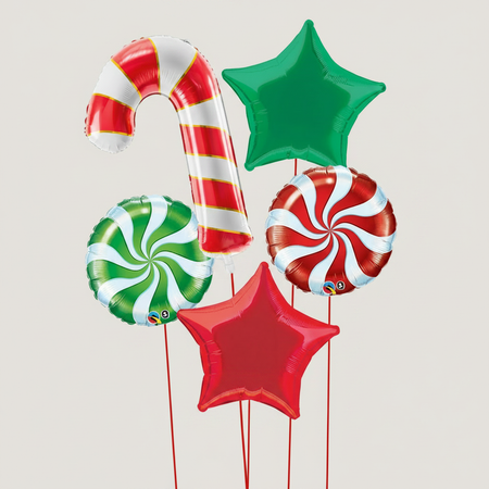 Christmas Balloon Bouquet Neutral Background