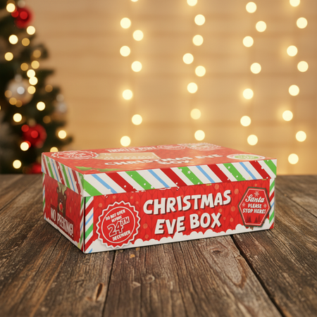 Christmas Eve Box on Wood Table
