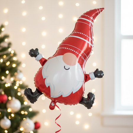 Christmas Gnome Balloon - Bright Festive Background