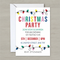 Christmas party invitation on grey wood