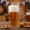 Clear Plastic Beer Stein Filled with Beer at Oktoberfest Party