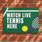 Close-up A3 tennis poster on a red brick wall with natural light and shade, in square format