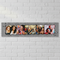 Close-up birthday banner on a white brick wall