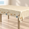 Close-up cropped view of the shell-patterned table