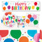 Colourful Balloons Happy Birthday Tableware Pack For 8 With FREE Banner!