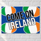 Come On Ireland poster on a white brick wall with soft light and shade, in square format