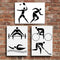 Sports Athlete Silhouettes Poster Pack - A3 - Pack of 3