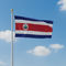 Costa Rica Flag on Pole with Sky Background